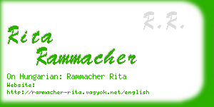 rita rammacher business card